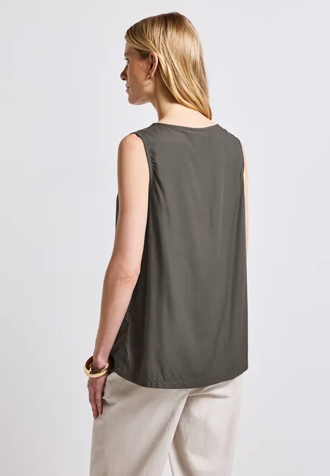 Blusentop mit Raffung nomad brown