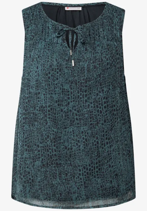 Chiffon Blusentop mit Print deepwater blue