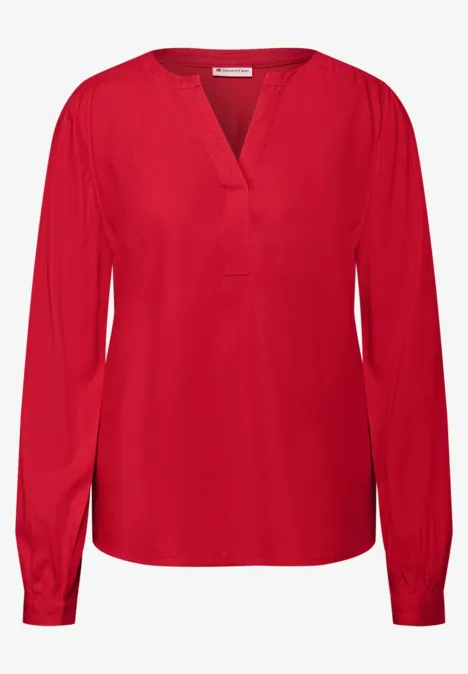 Tuniek met gespleten hals racing red