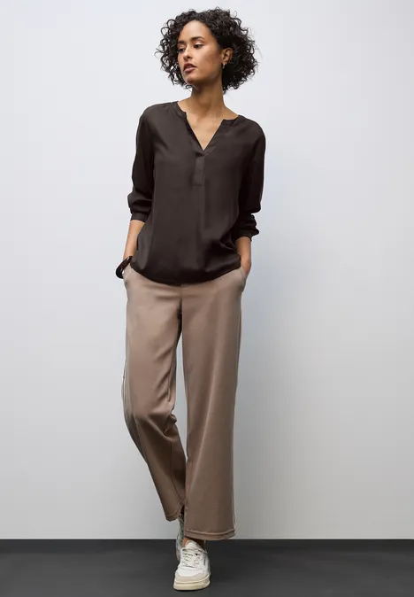 Split Neck Tunika deep roast brown