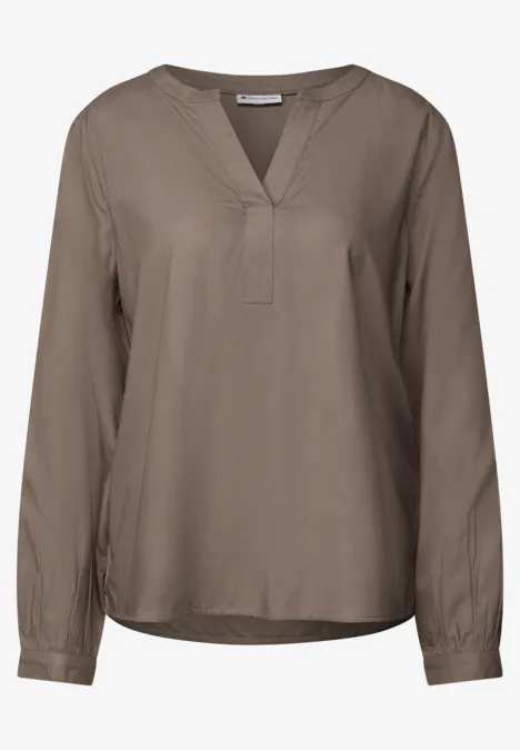 Tuniek met gespleten hals silk brown