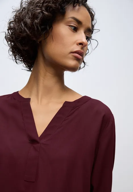 Split Neck Tunika wildberry red