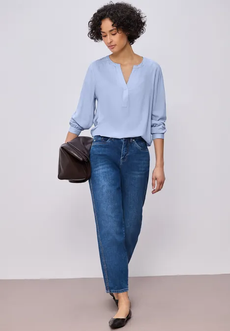 Split Neck Tunika cashmere blue