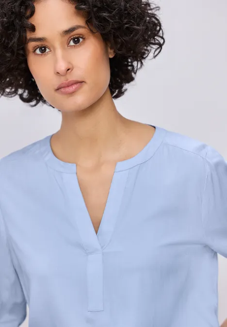 Split Neck Tunika cashmere blue