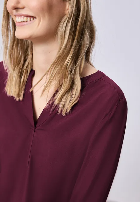 Tuniek met gespleten hals truffle red