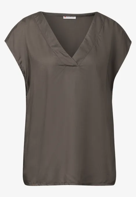 V-hals blouse shirt nomad brown