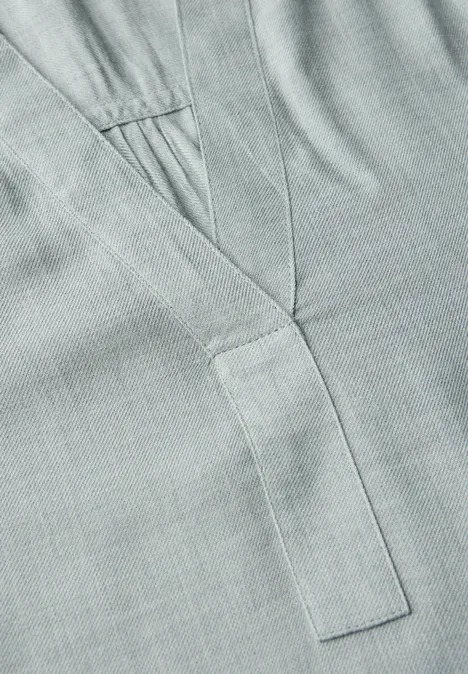 Split Neck Melange Tunika nile blue mel.