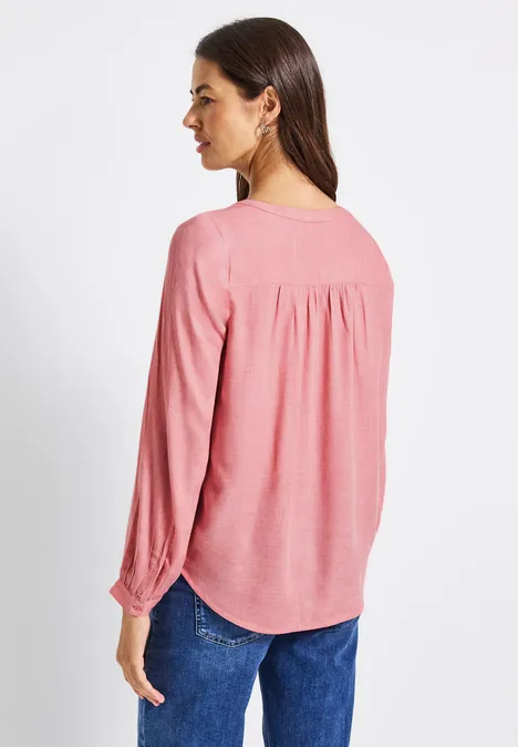 Split Neck Melange Tunika almond coral mel.