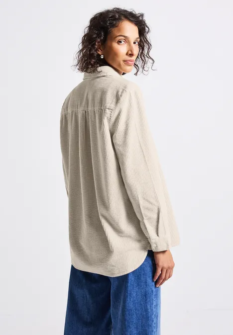 Cord Longblouse malted beige