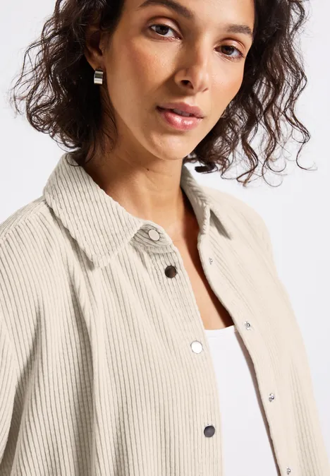 Cord Longblouse malted beige
