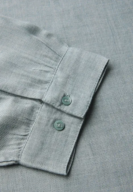 Melange Rundhals Bluse nile blue mel.