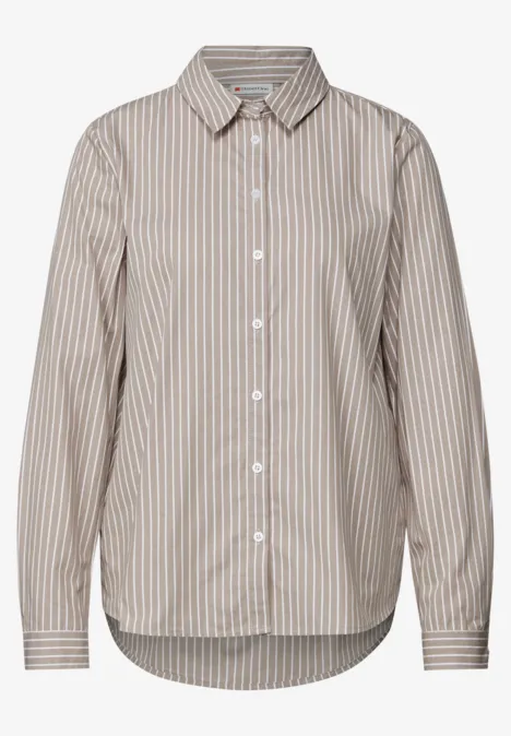 Gestreepte zakelijke blouse light mocha beige