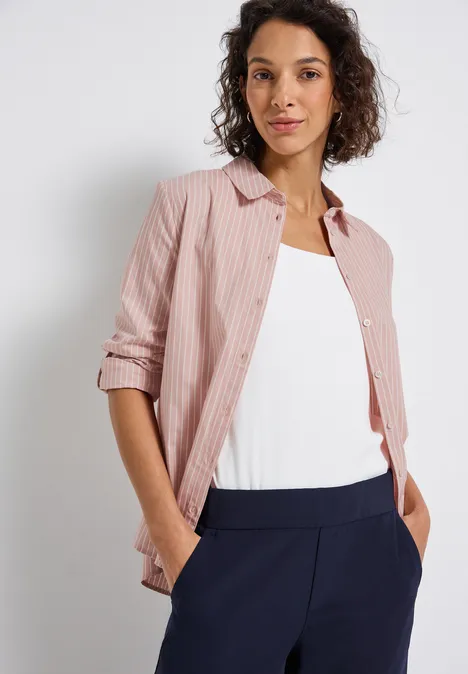 Gestreifte Business Bluse faded rose