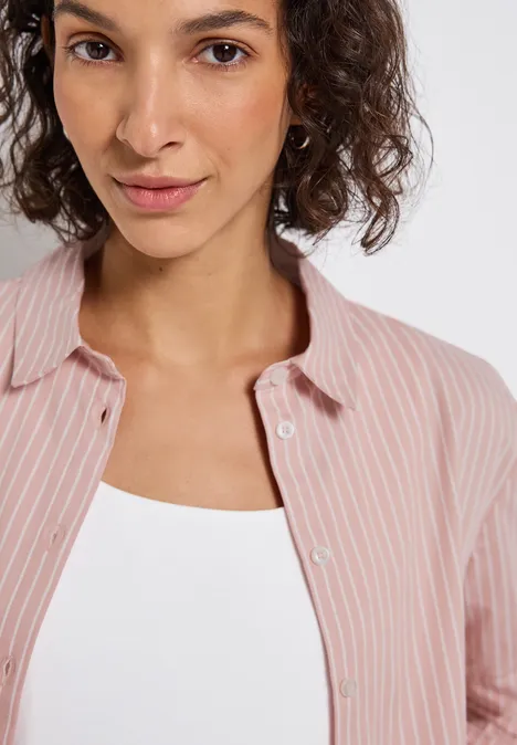 Gestreifte Business Bluse faded rose