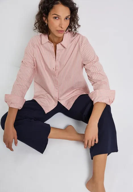 Gestreifte Business Bluse faded rose