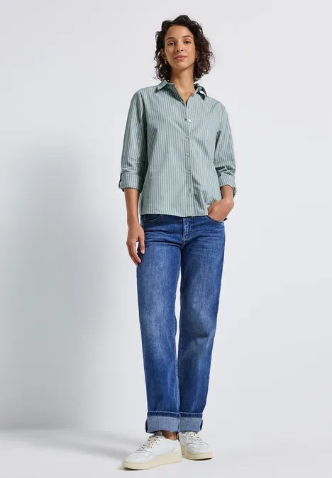 Gestreifte Business Bluse arona blue