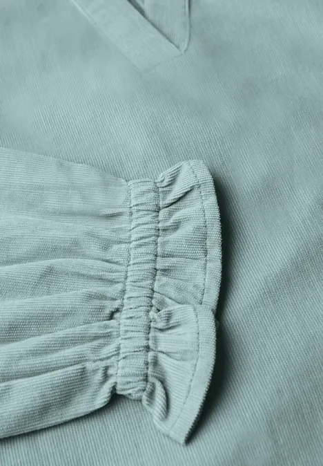 Cordbluse mit Rüschendetails arona blue