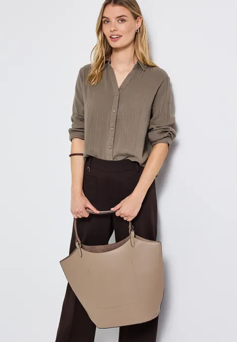 Musselin Hemdbluse bark brown Musselin Hemdbluse bark brown