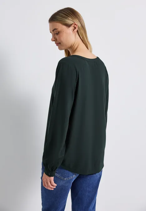 Split Neck Tunika evernight green