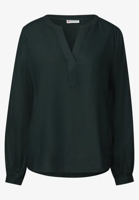 Split Neck Tunika evernight green