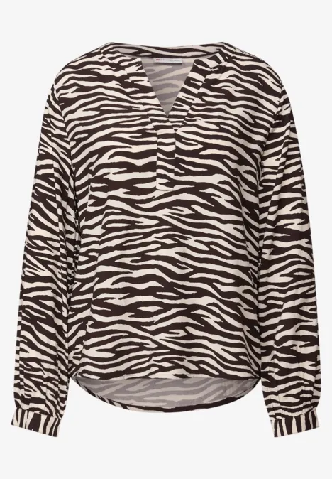 Tunique avec imprimé zèbre deep roast brown