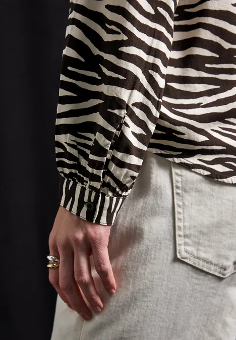 Tunika mit Zebra Print deep roast brown