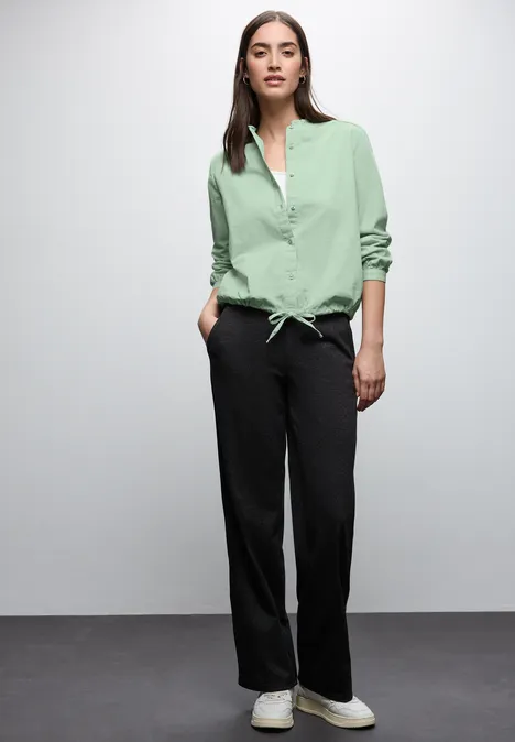Cordbluse mit Tunnelzug serene green