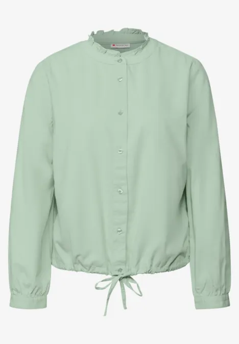 Corduroy blouse met koord serene green
