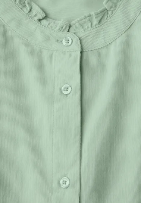 Cordbluse mit Tunnelzug serene green