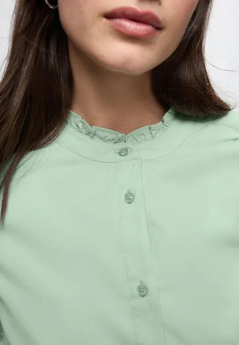 Cordbluse mit Tunnelzug serene green