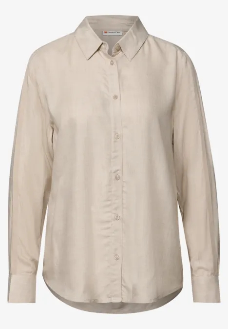 Bluse mit Gallonstreifen morning beige mel.