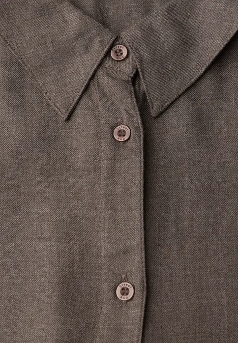Bluse mit Gallonstreifen dark nomad brown mel.