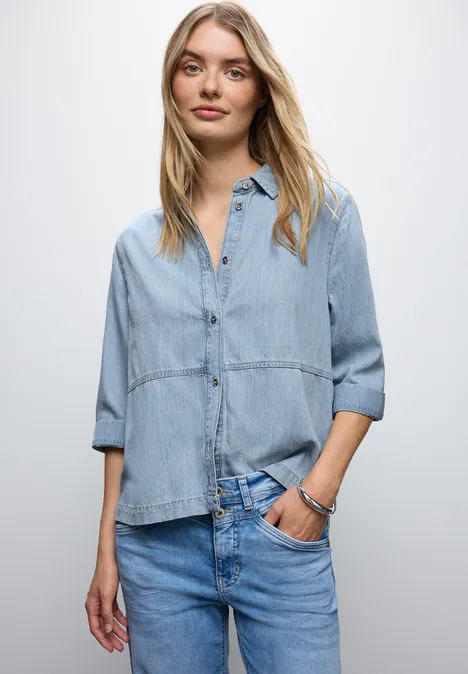 Denim Bluse Light Blue Washed