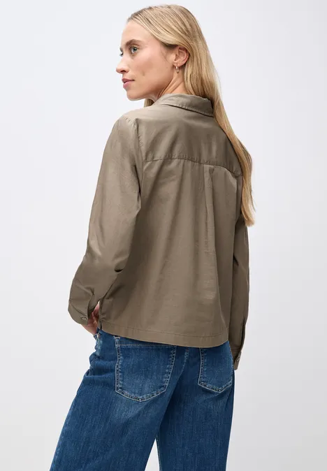 Twill Hemdbluse bark brown