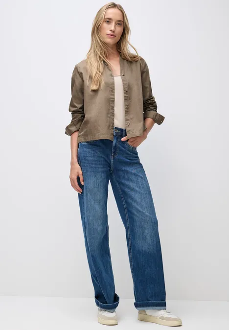 Twill Hemdbluse bark brown