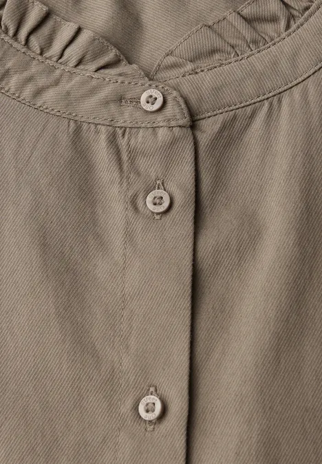 Baumwollbluse mit Rüschen bark brown