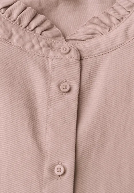 Baumwollbluse mit Rüschen faded rose