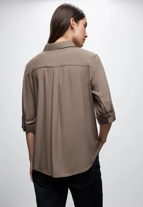 Hemdbluse silk brown