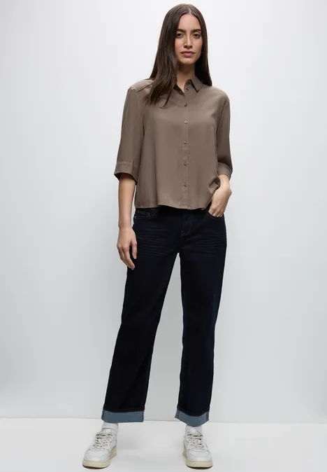 Hemdbluse silk brown