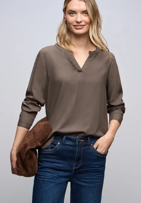 Tunika in Unifarbe nomad brown