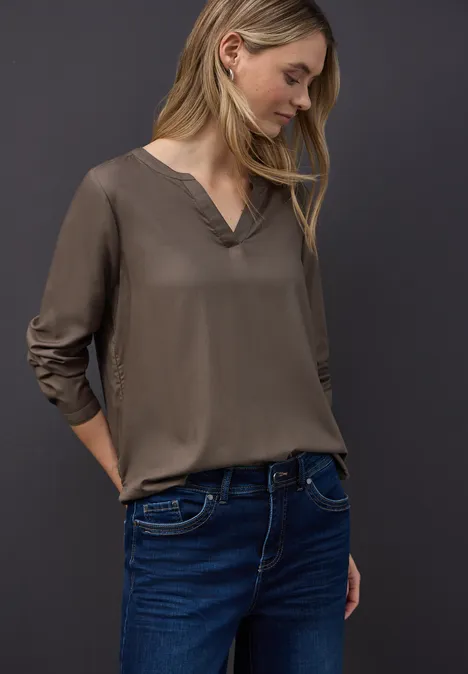 Tunika in Unifarbe nomad brown