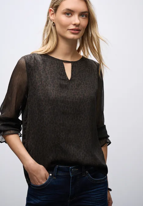 Leeuw chiffon tuniek darkest brown