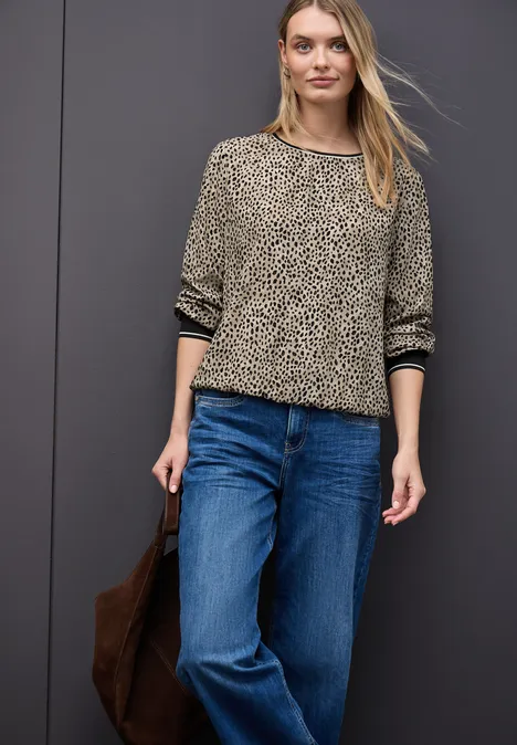 Leo Bluse mit Tapedetails sanded beige