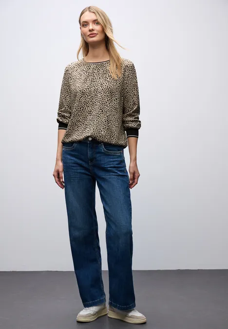 Leo Bluse mit Tapedetails sanded beige