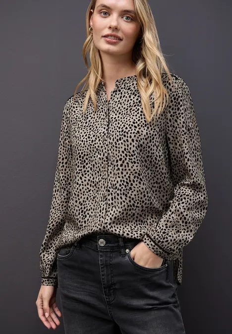 Leo blouse met taping details null