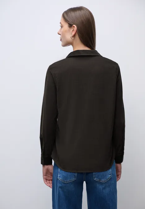 Cordbluse darkest brown