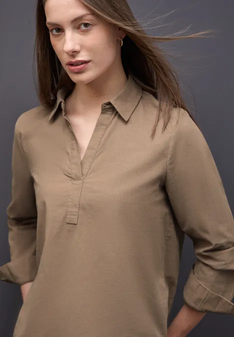 Cordbluse flowing beige