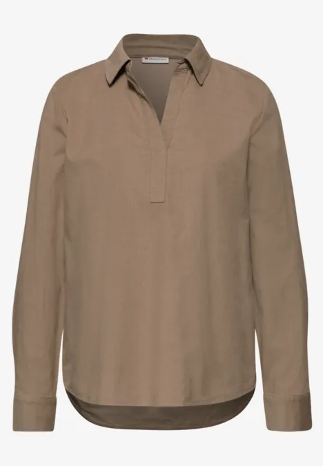 Cordbluse flowing beige