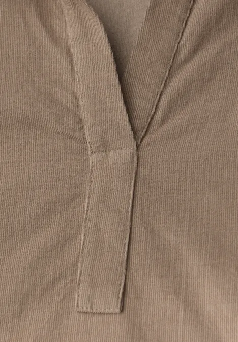 Cordbluse flowing beige