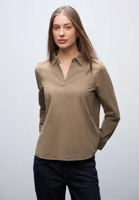Cordbluse flowing beige
